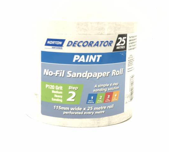 Norton Non-Fil sandpaper roll 115mm x 25m P120