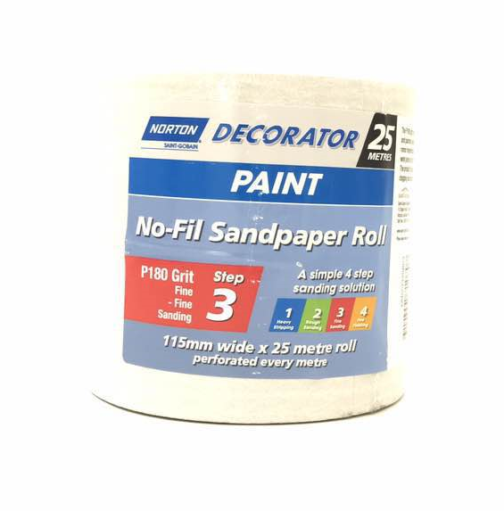 Norton Non-Fil sandpaper roll 115mmX25m P180