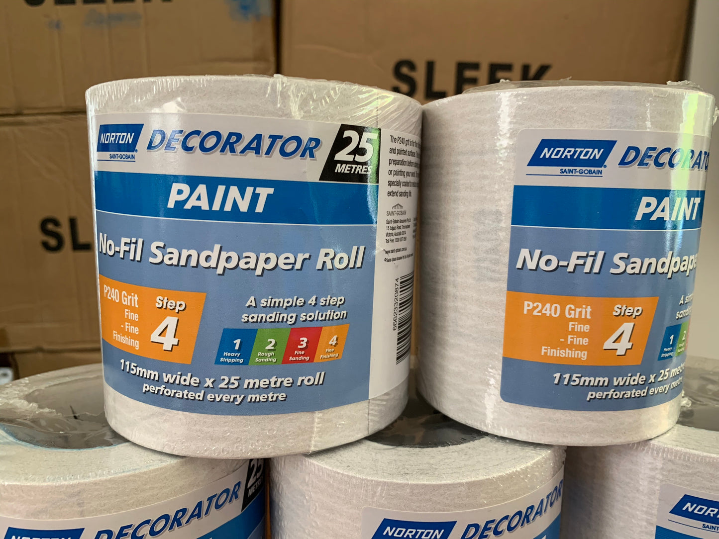 Norton Non-Fil sandpaper roll 115mm x 25m P240